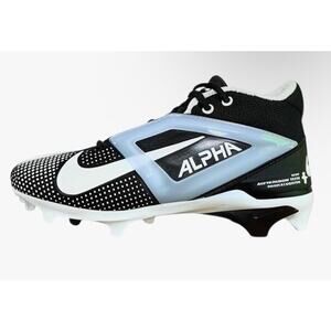 NEW Nike Alpha Menace 4 Pro Men's Football Cleats Black/White Sz 16